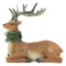 Northlight Glittered Sitting Deer with Pine Neck Wreath Christmas Decoration - 10"